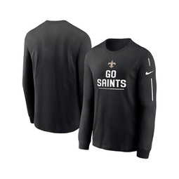 Mens Black New Orleans Saints Team Slogan Long Sleeve T-shirt
