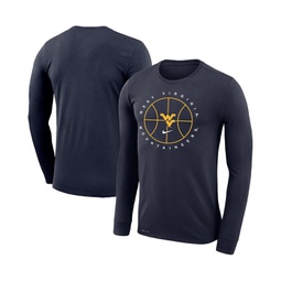 Mens Navy West Virginia Mountaineers Basketball Icon Legend Performance Long Sleeve T-shirt
