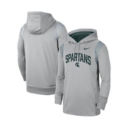 Mens Gray Michigan State Spartans 2022 Game Day Sideline Performance Pullover Hoodie