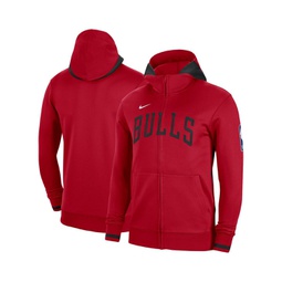 Mens Red Chicago Bulls Authentic Showtime Performance Full-Zip Hoodie