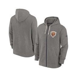 Mens Heather Charcoal Chicago Bears Historic Lifestyle Full-Zip Hoodie