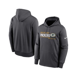 Mens Anthracite Green Bay Packers Prime Logo Name Split Pullover Hoodie