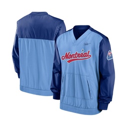 Mens Royal Light Blue Montreal Expos Cooperstown Collection V-Neck Pullover
