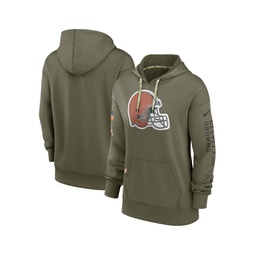 Womens Olive Cleveland Browns 2022 Salute To Service Performance Pullover Hoodie