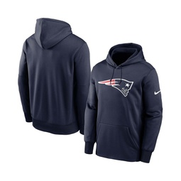 Mens Navy New England Patriots Fan Gear Primary Logo Performance Pullover Hoodie