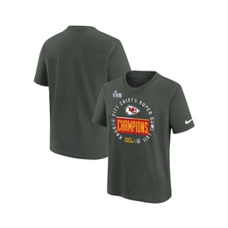 Little Boys and Girls Anthracite Kansas City Chiefs Super Bowl LVII Champions Locker Room Trophy Collection T-shirt