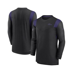 Mens Black Baltimore Ravens Sideline Tonal Logo Performance Player Long Sleeve T-shirt