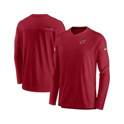 Mens Cardinal Arizona Cardinals 2022 Sideline Coach Chevron Lock Up Performance Long Sleeve T-shirt