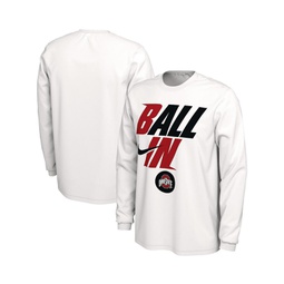Mens White Ohio State Buckeyes Ball In Bench Long Sleeve T-shirt