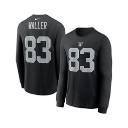 Mens Darren Waller Black Las Vegas Raiders Player Name & Number Long Sleeve T-shirt