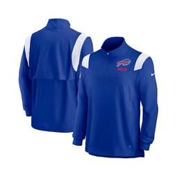 Mens Royal Buffalo Bills Sideline Coach Chevron Lockup Quarter-Zip Long Sleeve Top