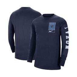 Mens Navy Villanova Wildcats Seasonal Max90 2-Hit Long Sleeve T-shirt