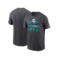 Mens Anthracite Miami Dolphins 2022 NFL Playoffs Iconic T-shirt