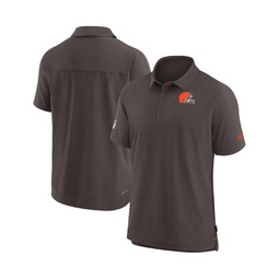 Mens Brown Cleveland Browns Sideline Lockup Performance Polo Shirt