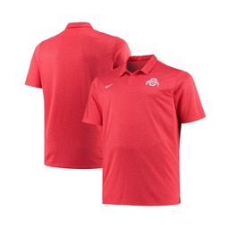 Mens Heathered Scarlet Ohio State Buckeyes Big and Tall Performance Polo Shirt