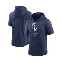 Mens Navy Chicago White Sox Logo Lockup Performance Short-Sleeved Pullover Hoodie