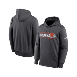 Mens Anthracite Cleveland Browns Prime Logo Name Split Pullover Hoodie