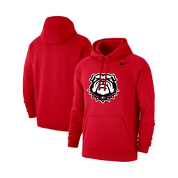 Mens Red Georgia Bulldogs Logo Club Pullover Hoodie