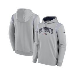Mens Gray New England Patriots Sideline Athletic Stack Performance Pullover Hoodie