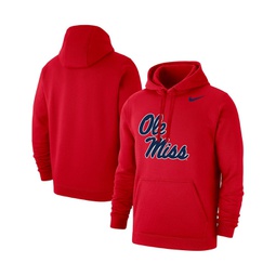 Mens Red Ole Miss Rebels Logo Club Pullover Hoodie