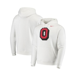 Mens White Ohio State Buckeyes Vintage-Like School Logo Pullover Hoodie