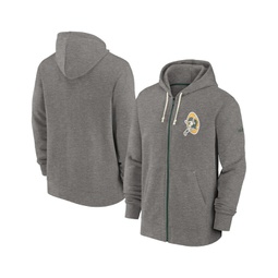 Mens Heather Charcoal Green Bay Packers Historic Lifestyle Full-Zip Hoodie