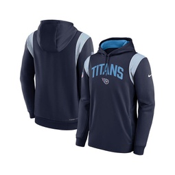 Mens Navy Tennessee Titans Sideline Athletic Stack Performance Pullover Hoodie