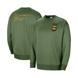 Womens Olive Iowa Hawkeyes Military-Inspired Collection All-Time Performance Crew Pullover Sweatshirt