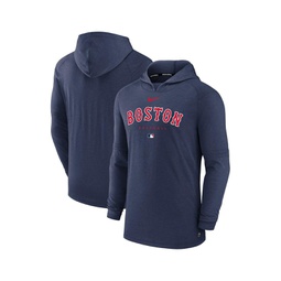 Mens Heather Navy Boston Red Sox Authentic Collection Early Work Tri-Blend Performance Pullover Hoodie