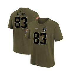 Big Boys Darren Waller Olive Las Vegas Raiders 2022 Salute To Service Name and Number T-shirt