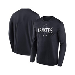 Mens Navy New York Yankees Authentic Collection Team Logo Legend Performance Long Sleeve T-shirt