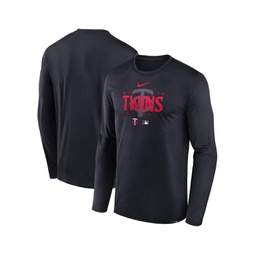 Mens Navy Minnesota Twins Authentic Collection Team Logo Legend Performance Long Sleeve T-shirt