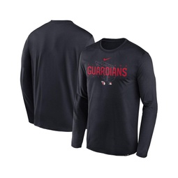 Mens Navy Cleveland Guardians Authentic Collection Team Logo Legend Performance Long Sleeve T-shirt