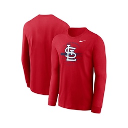 Mens Red St. Louis Cardinals Over Arch Performance Long Sleeve T-shirt