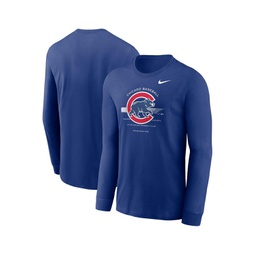 Mens Royal Chicago Cubs Over Arch Performance Long Sleeve T-shirt