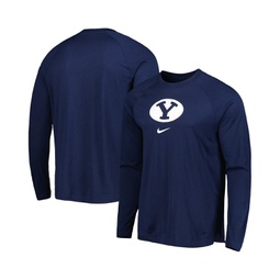 Mens Navy BYU Cougars Spotlight Raglan Performance Long Sleeve T-shirt