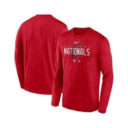 Mens Red Washington Nationals Authentic Collection Team Logo Legend Performance Long Sleeve T-shirt