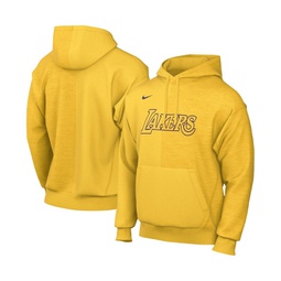 Mens Gold Los Angeles Lakers Courtside Versus Stitch Split Pullover Hoodie