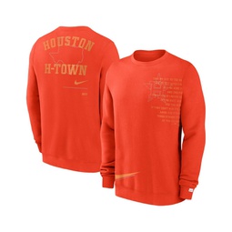 Mens Orange Houston Astros Statement Ball Game Fleece Pullover Sweatshirt