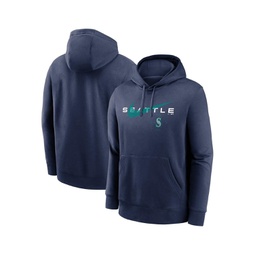 Mens Navy Seattle Mariners Big and Tall Over Arch Pullover Hoodie