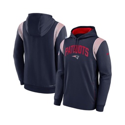 Mens Navy New England Patriots Sideline Athletic Stack Performance Pullover Hoodie