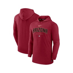 Mens Heather Red Arizona Diamondbacks Authentic Collection Early Work Tri-Blend Performance Pullover Hoodie