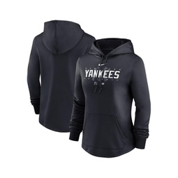 Womens Navy New York Yankees Authentic Collection Pregame Performance Pullover Hoodie