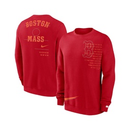 Mens Red Boston Red Sox Statement Ball Game Fleece Pullover Sweatshirt