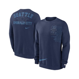 Mens Navy Seattle Mariners Statement Ball Game Fleece Pullover Sweatshirt