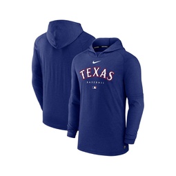 Mens Heather Royal Texas Rangers Authentic Collection Early Work Tri-Blend Performance Pullover Hoodie