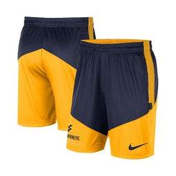 Mens Navy Gold West Virginia Mountaineers Team Performance Knit Shorts