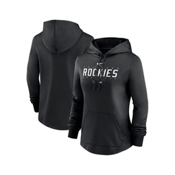 Womens Black Colorado Rockies Authentic Collection Pregame Performance Pullover Hoodie