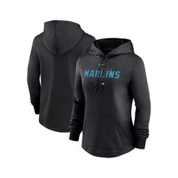 Womens Black Miami Marlins Authentic Collection Pregame Performance Pullover Hoodie