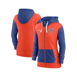 Womens Orange New York Mets Full-Zip Hoodie